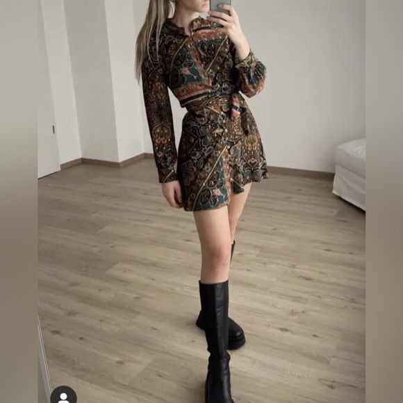 Zara Multicolor Paisley Print Dress - Picture 8 of 10